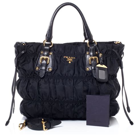 PRADA Tessuto Nylon Gaufre Tote Nero Black 